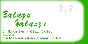 balazs halaszi business card