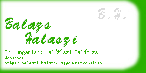 balazs halaszi business card